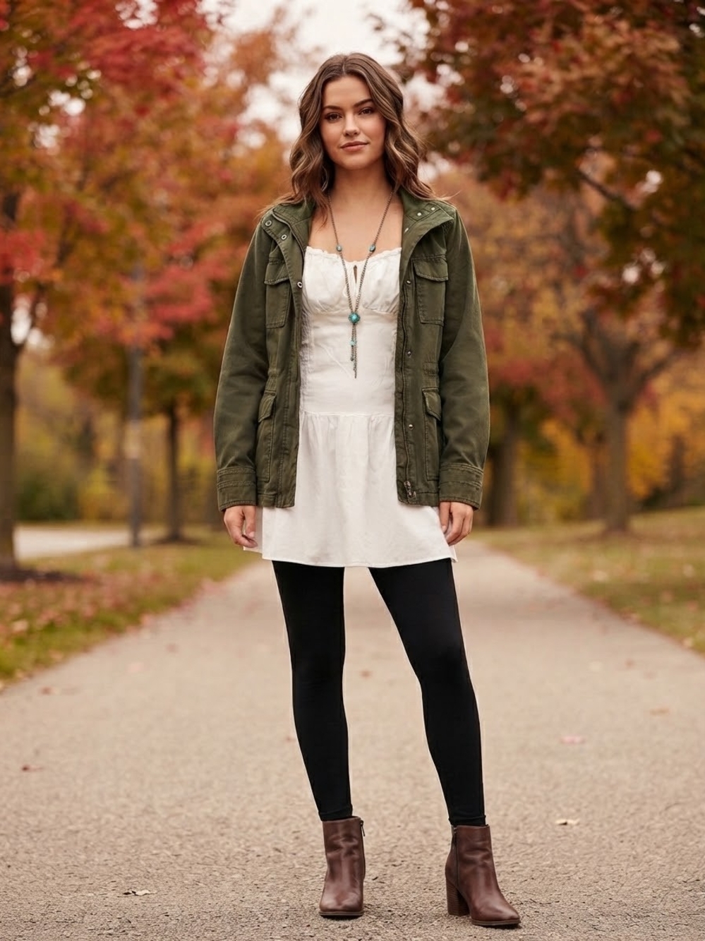 Olive Green Utility Jacket - Women